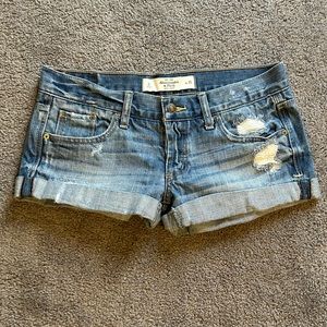 Abercrombie and fitch shorts, size 0, w 25, color blue denim